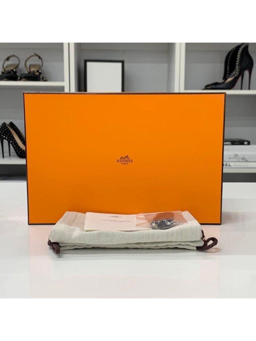 ★SOLD★ Hermes Gioia Suede Mesh Sandals Black - Picture 11 of 11